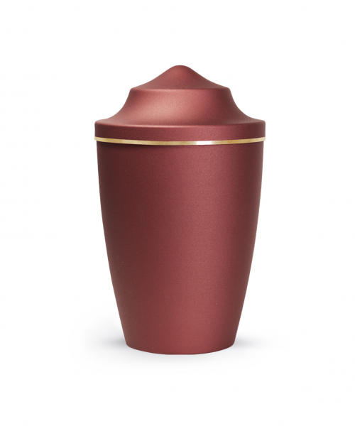 Pet Urn Edition Lina with brushed gold band domed lid