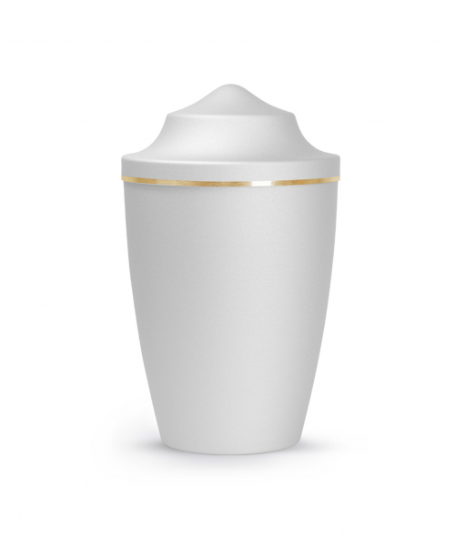 Pet Urn Edition Lina with brushed gold band domed lid