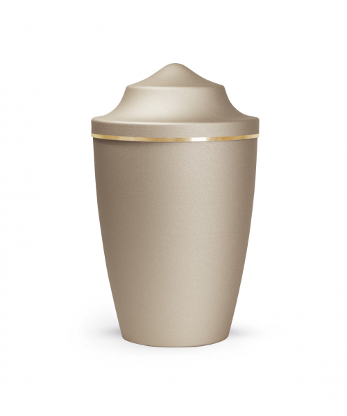 Pet Urn Edition Lina with brushed gold band domed lid