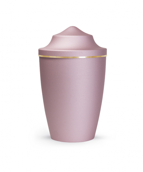 Pet Urn Edition Lina with brushed gold band domed lid