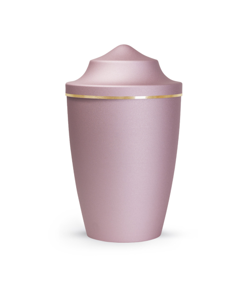 Pet Urn Edition Lina with brushed gold band domed lid