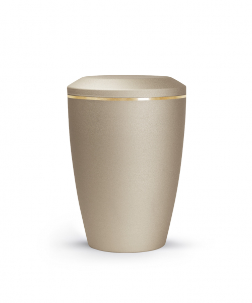 Pet Urn Edition Lina with brushed gold band domed lid