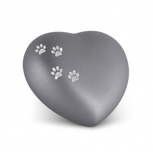 Heart Urn 4 paw Colour Fumé for Dogs and Cats