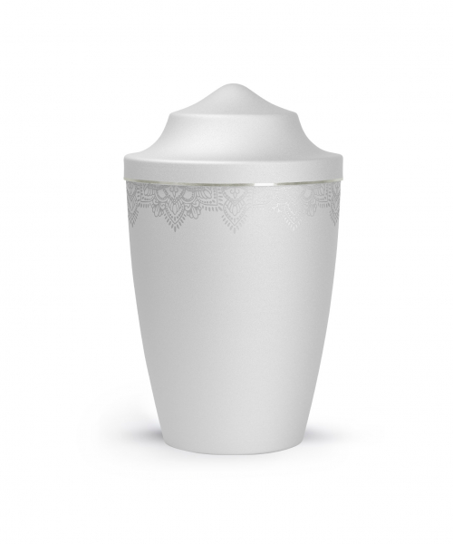 Pet urn Edition Mandala with pointed lid silver or gold coloured stripes different colours and sizes