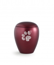 Pet Urn Crystal Red Wine with Crystal Paw