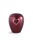 Tierurne Crystal Weinrot mit Kristall-Herz