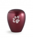 Tierurne Crystal mit Kristall Pfote Farbe: Perlmutt Weinrot 2,8 Liter
