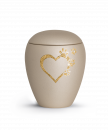 Pet Urn Verona Colour Champagner with heart-paws