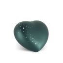 Heart Urn Colour Petrol with Startrail for Dogs and Cats